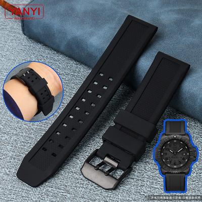 Резиновый ремешок для часов 22 мм 23 мм, водонепроницаемый спортивный ремешок для часов Luminox, браслет из силикагеля для мужчин, черный модный ремень
