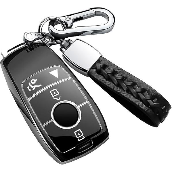 Автомобильный чехол для брелока Mercedes Benz с брелком, мягкий ТПУ, 360-градусная защита, чехол-оболочка для E-Class 2017- S-Class 2018- -