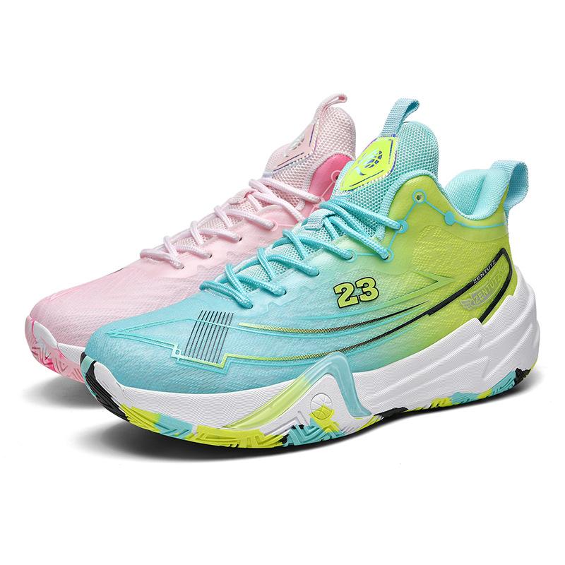 New Mandarin Duck Leather Basketball Shoes Men's High-top Sports Shoes Running Shoes Students Actual Combat Sneakers Casual Shoes Women