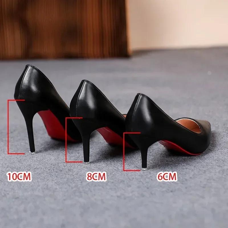 Black Stiletto Heels Pumps Women Patent Leather Office Shoes Woman Plus Size 43 Pointed Toe High Heels Shoes Zapatos Mujer