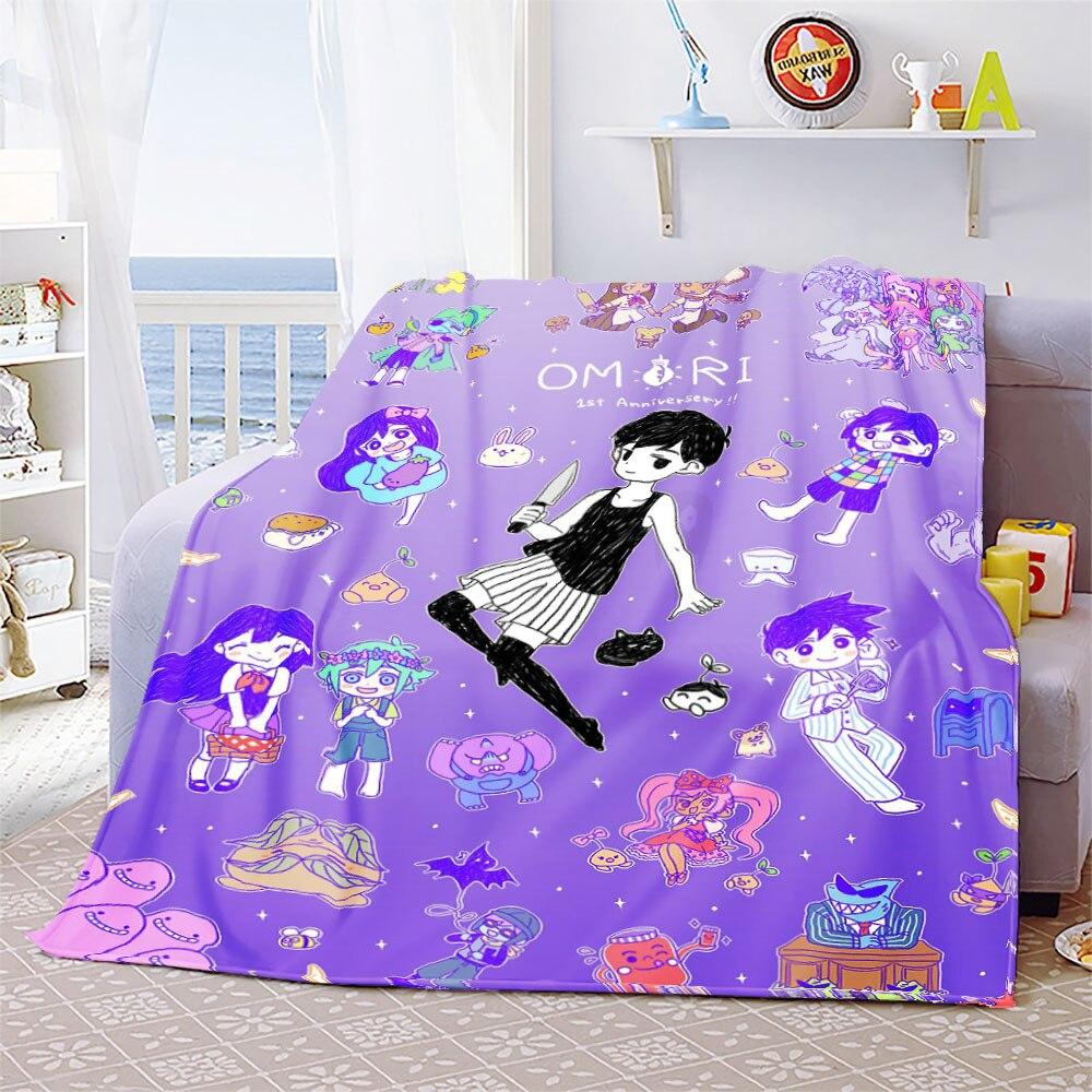 Одеяло для игры Omori, забавное фланелевое одеяло с котом Омори, мультяшными друзьями, для спальни, гостиной, покрывало для дивана, покрывало Omori