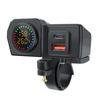 60 Вт USB Мотоциклетное зарядное устройство QC3.0 PD Водонепроницаемый кронштейн для зарядки на руль Зарядное устройство для телефона мотоцикла Цифровой вольтметр Термометр