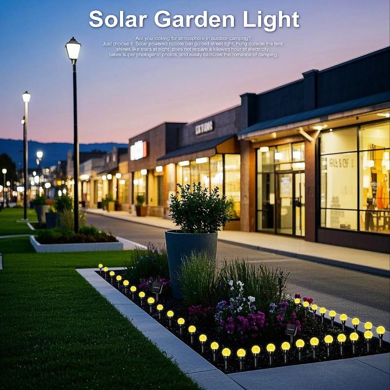 Солнечный пузырьковый газонный светильник 30 светодиодных дорожек, уличные водонепроницаемые ландшафтные светильники для сада, патио, лужайки, вечеринки