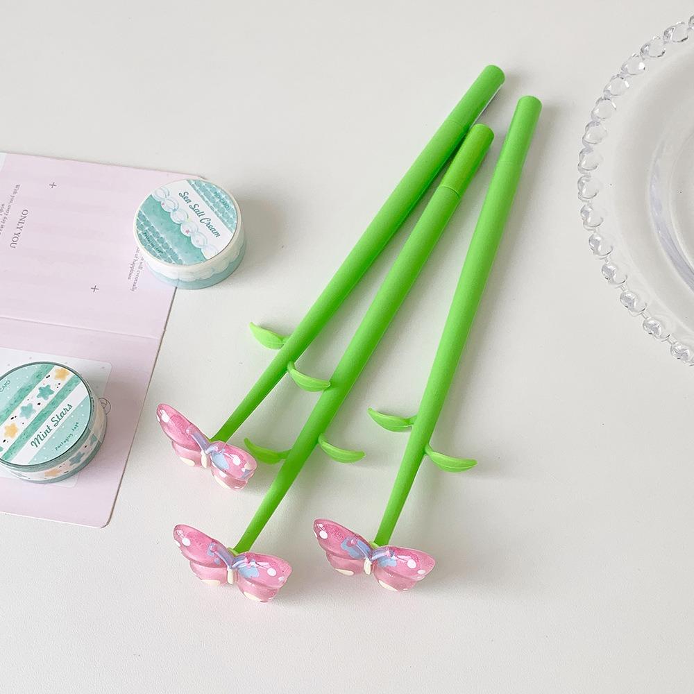 Black Ink Butterfly Gel Pen 0.5mm Tip Writing Pen New Flower Gel Pen Students
