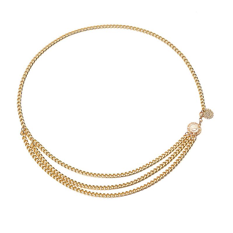 2023 Многослойный ремень-цепочка для женщин, цвет металл, золото, серебро