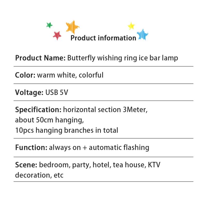 Butterfly Shaped Luminous Led String Lights Outdoor Waterproof Christmas Fairy Lights For Garden