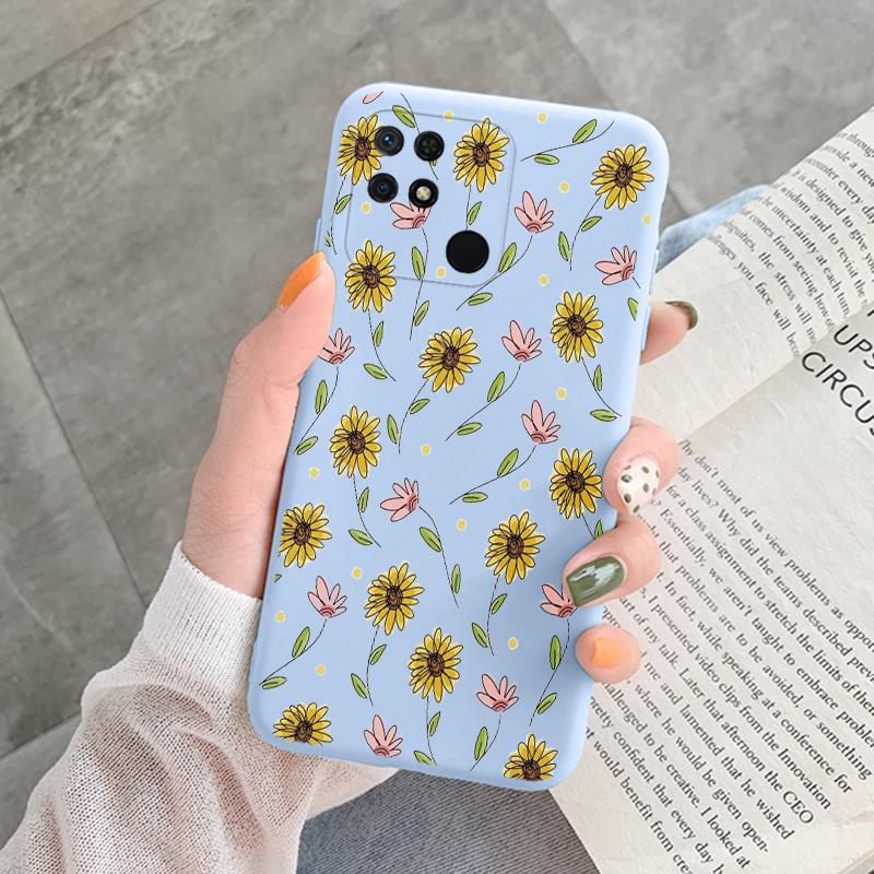 For Redmi 10C 10 C 10A Cover Funda Vintage Flowers Leaves Protective Cover Soft Capa For Xiaomi Redmi 10C 13C 14C Bumper Case