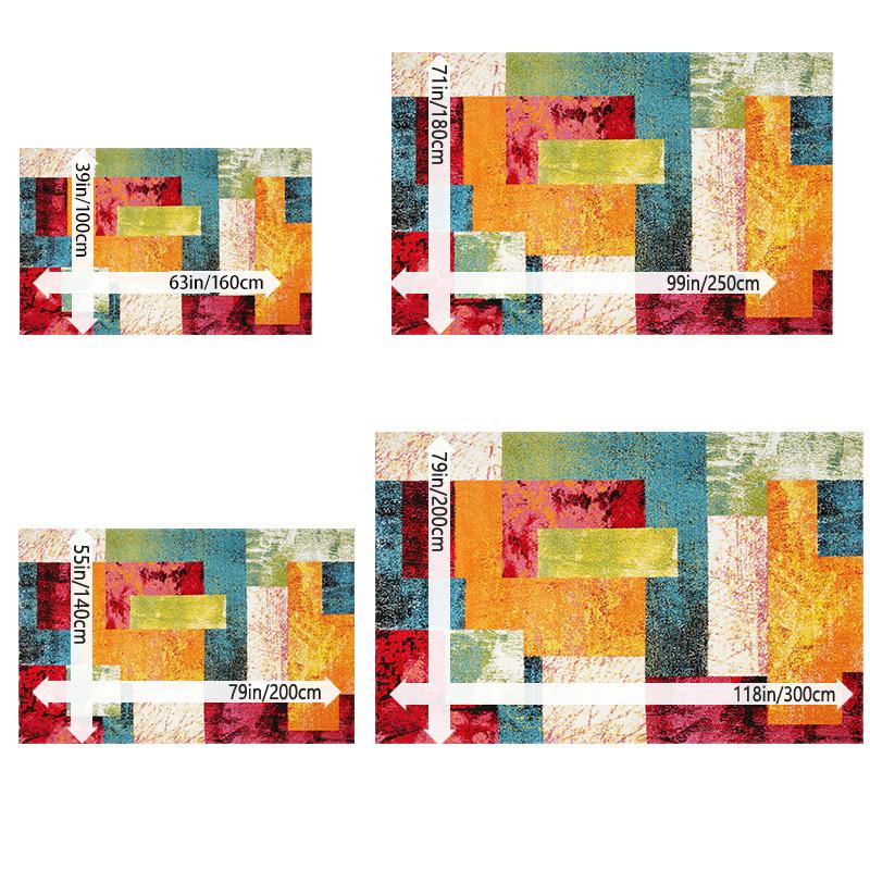 Extra Large Bohemian Geometric Area Rug Heavyweight Crystal Velvet with Non-Slip Dot Backing Machine Washable Soft Carpet