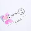 Брелок для ключей с изображением котика, милые розовые крылья бабочки, подвеска в виде кошки для женщин, рюкзаки, автомобильные подвески, аксессуары для брелоков в виде животных
