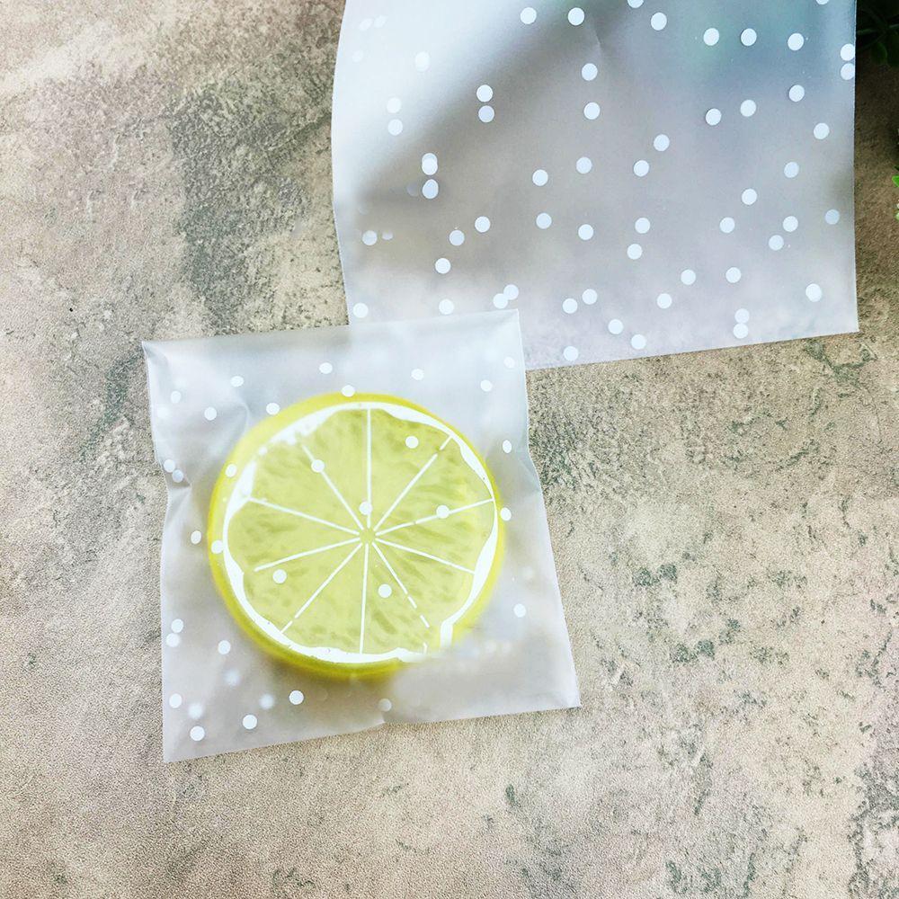 100 PCS New Baking Cookie Plastic Packaging Bag Seal OPP Self Adhesive White Dots