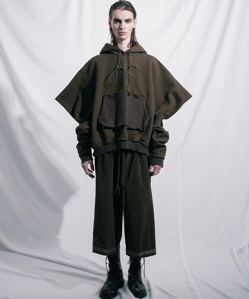 Square Shoulder Hoodie Khaki