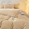 Autumn and Winter Thickened Rabbit Plush Three-dimensional Milk Velvet Winter Warm Sheets and Fitted Sheets Bedding Double Four-piece Set