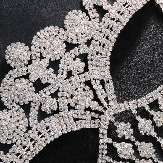 Women Face Cover Exaggerated Adjustable Open Design Tassel Sparkling Decorative Gift Full Rhinestones Masquerade