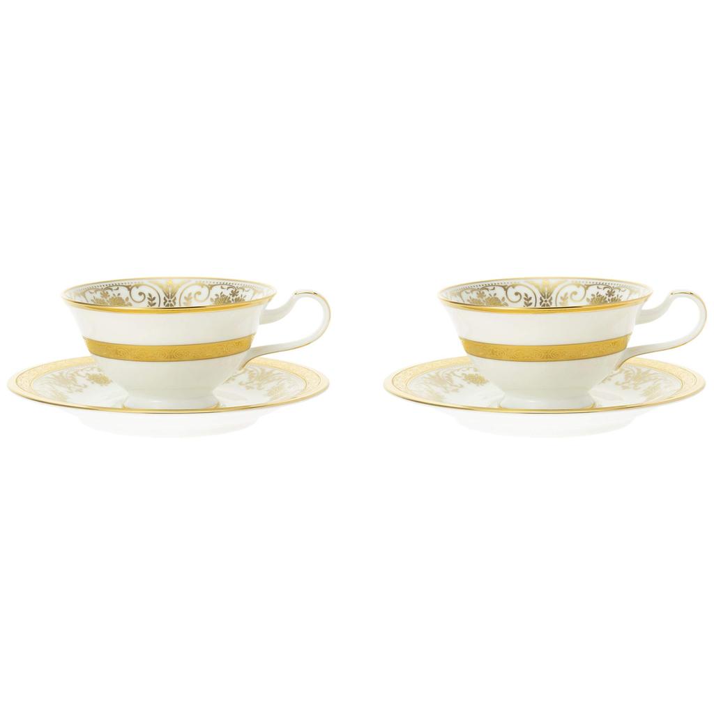 Noritake Cup Saucer 220cc Georgian Palace 2 Bone China & (Pair Set) (Coffee Tea) P59587/4858
