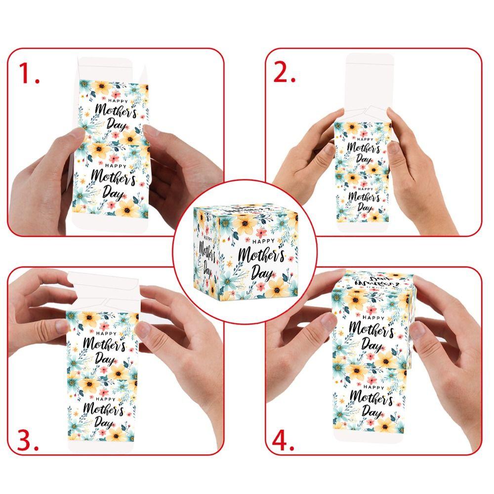 12pcs Cartoon Snack Candy Boxes Colorful Gift Packaging Boxes Funny Cookie Box  Thank You Mom Gift