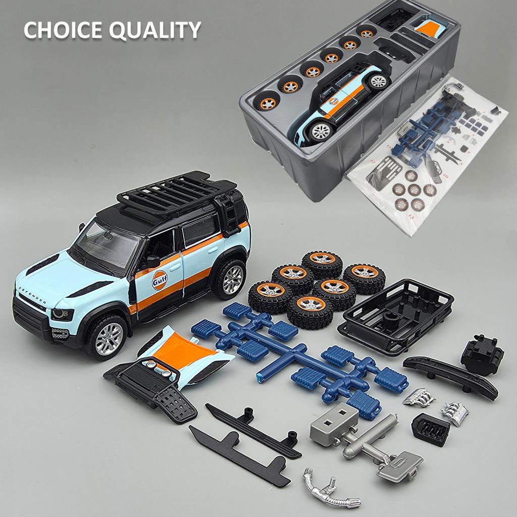 Assembly 1/43 Land Rover Defender 110 Alloy Modified Car Model Diecast Metal Toy Collection Valentine's Day Gifts with Boyfriend