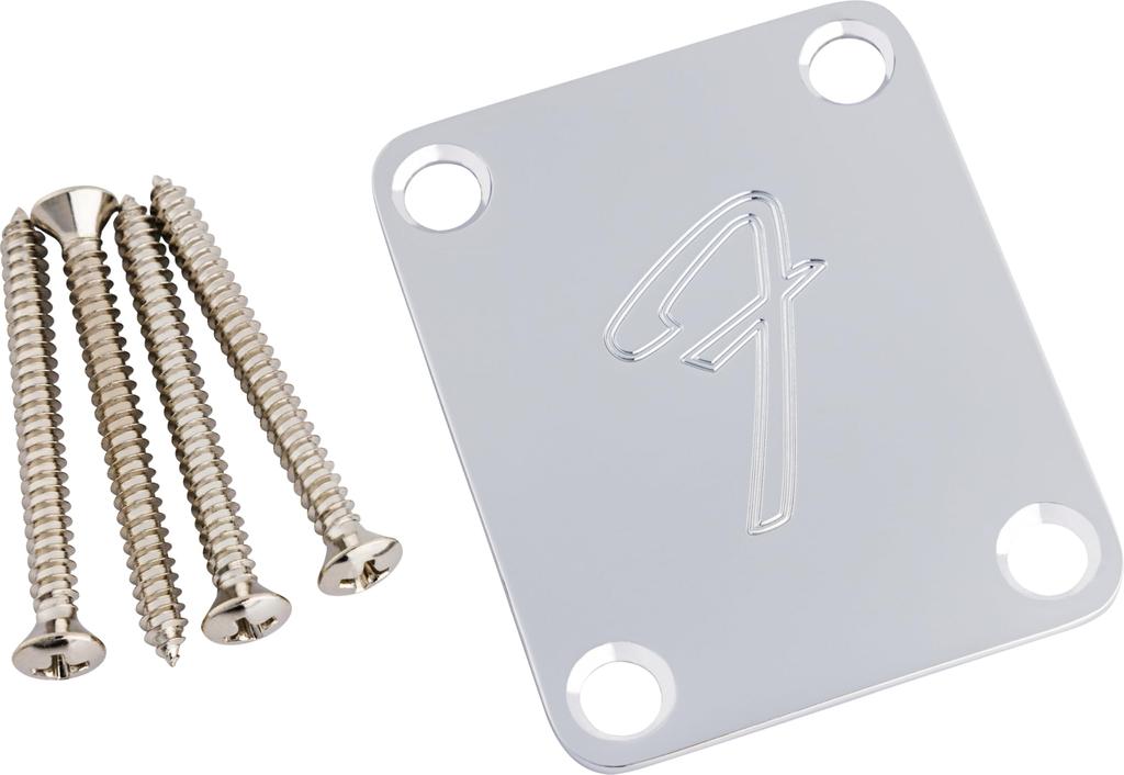 Fender Parts Neck Plate 4-Bolt Vintage-Style "F" (Chrome)