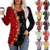 Christmas Women's Sweatshirt Designer Round Neck Long Sleeve Loose Casual Christmas Colors Stitching Fun Pattern Print Top