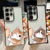 Чехол для телефона Galaxy S26 Ultra с изображением лица девушки без поцелуя и кошки, милый чехол для Samsung S26 S25 S24 S23 S21 Ultra S20 FE S25 Plus 5G