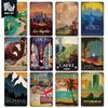 Travel Landscape Tokyo Ireland Chicago Brazil Metal Sign Wall Decor Vintage City Poster Home Bar Industrial Decor Metal Plaque