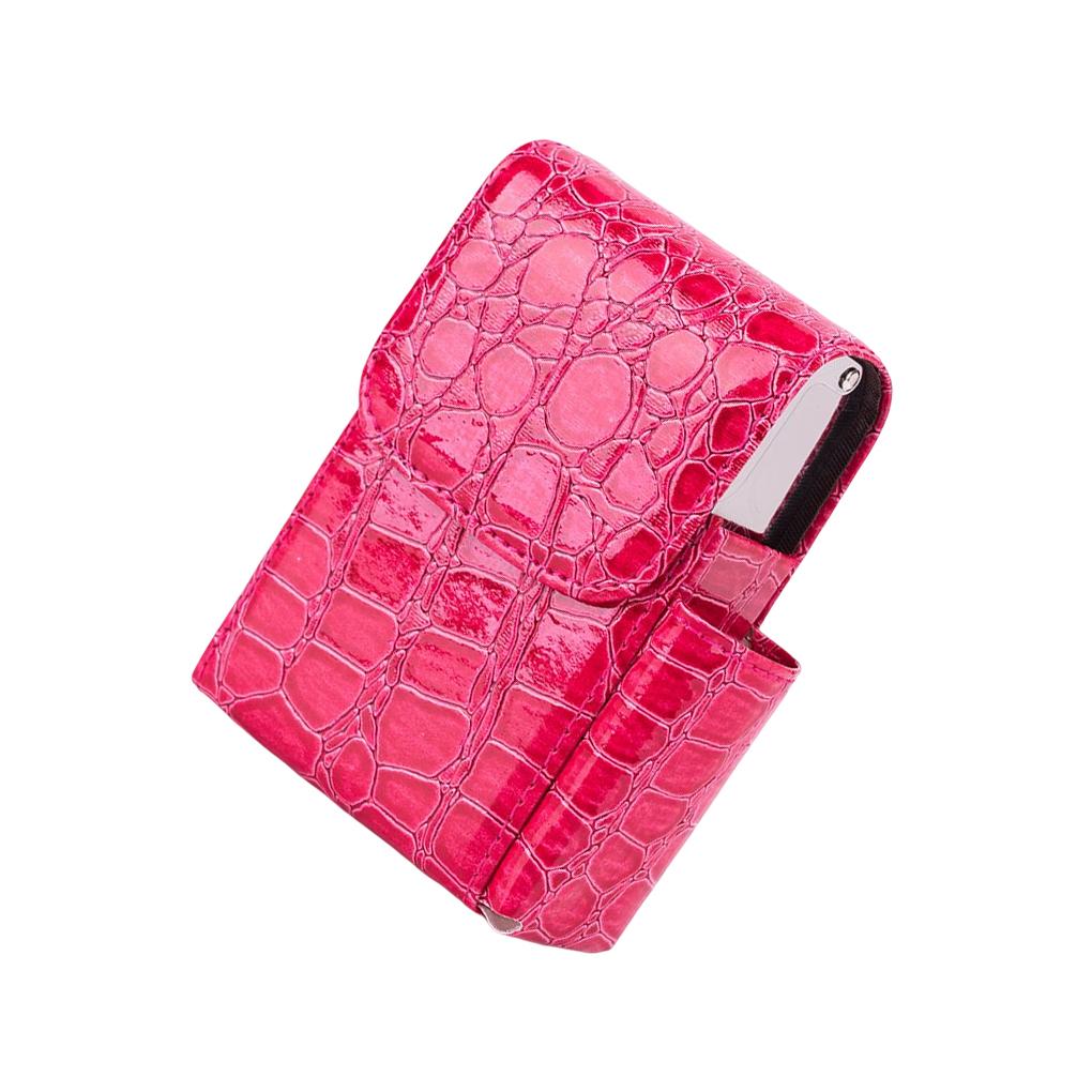 Women Men Storage Case Leather Stainless Steel Card Cash Holder Belt Pouch Lighter Wallet Pocket Solid Color Box Carrier