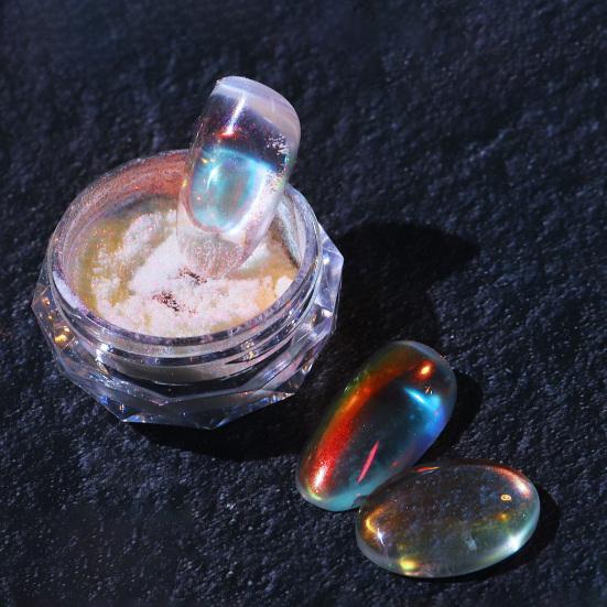 Yousheng Aurora Effect Nail Glitter Powder Ice Penetration Colorful Mirror Neon Dust Nail Art Chrome Pigment для женщин