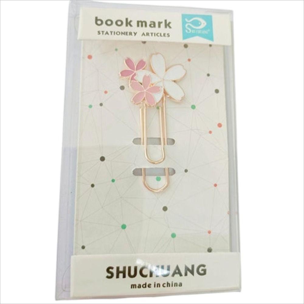 Цветение Свежее Чтение Закладка для книг Металлическая закладка Цветы сакуры Закладка Цветущая вишня Скрепка для бумаг