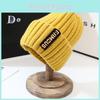 Winter Knitted Hat For Women With Letter Embroidery Korean Style For Use Daily