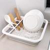 Foldable Dish Rack with Sink Shelf for Bowls, Dishes, and Chopsticks - Compact Storage and Drain Basket.