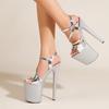 Summer Platform Sandals Women Buckle Strap 20CM Super Thin High Heels Party Nightclub Runway Ladies Shoes