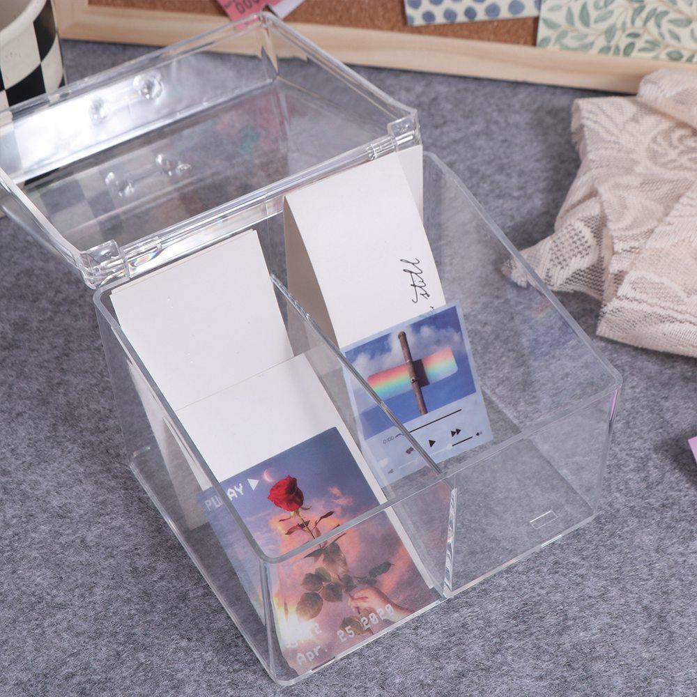 Rectangular Photo Card Collection Organizer Acrylic Small Card Storage Case  Jewelry