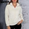 Autumn and Winter Thickened Plush Linen Patterned Embossed Pullover Sweater