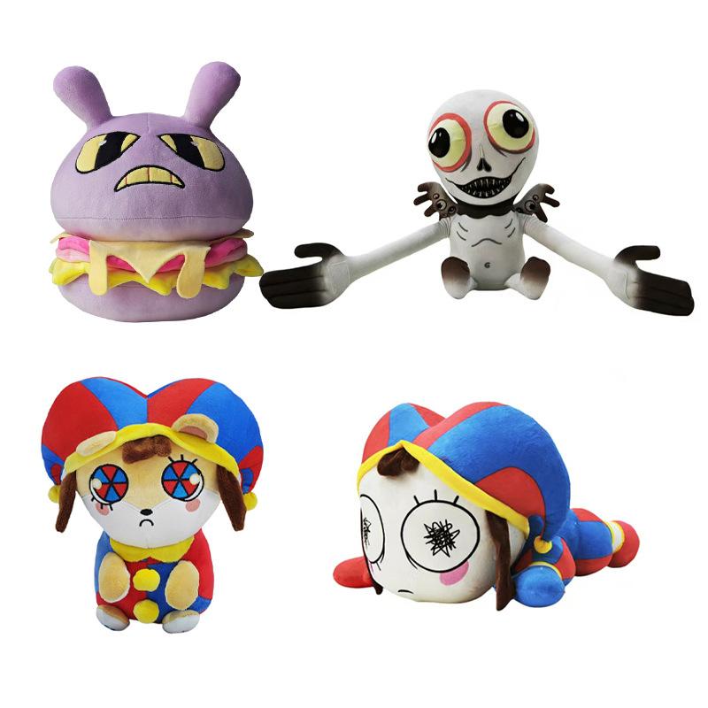 New Big Pomni Plush Toy Clown Monster Soft Stuffed Doll Circus Animation Surrounding Youth Male PP Cotton Material