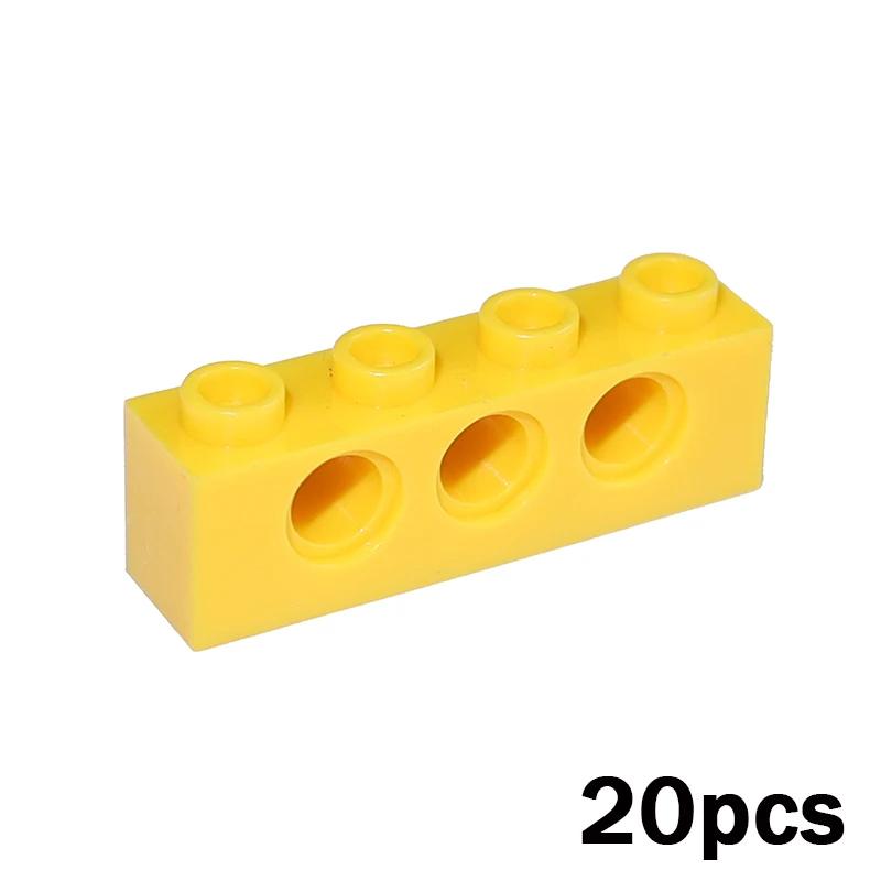 Кирпич 1x4 с 3 отверстиями MOC Технические Собираемые Частицы 3701 DIY Строительные Блоки Образовательная Игрушка для Детей