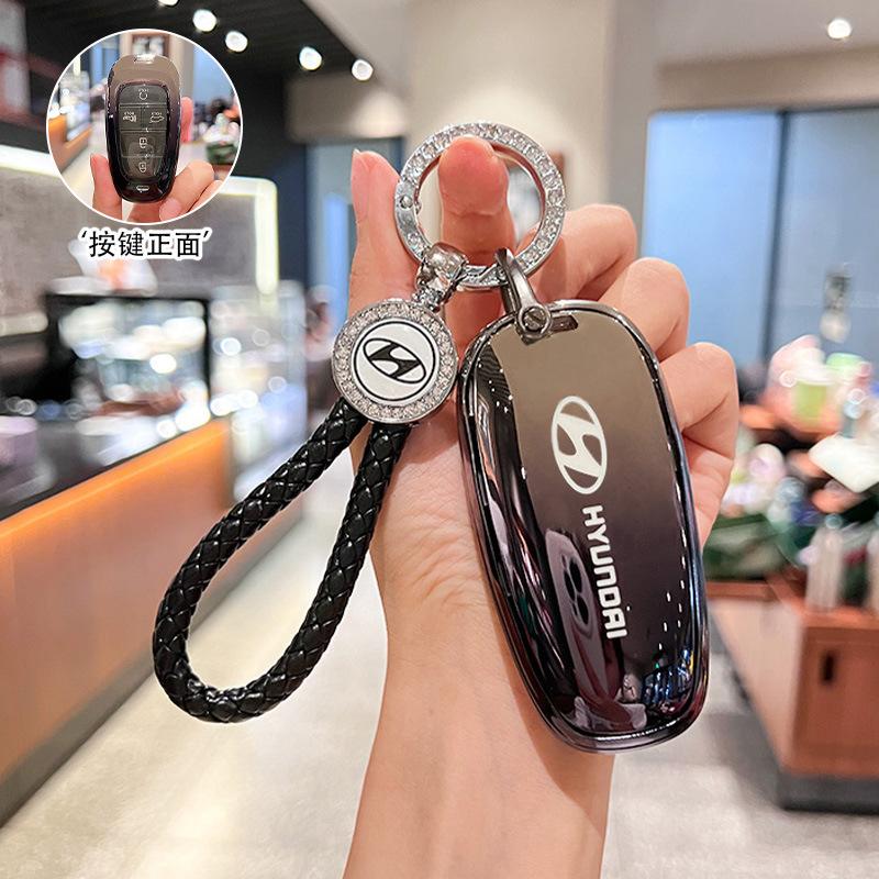 Fashion Soft TPU Car Key Cover Case Shell Fob For Hyundai Tucson Solaris Sonata Hybrid NEXO NX4 Santafe Dn8 2020-2022 Accessory Y4