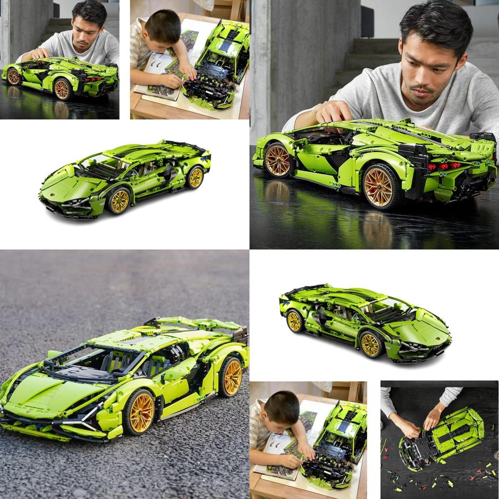 Detailed Lego-compatible Mechanic Set For Building A Realistic Lamborghini Car Model
