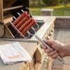 Four Needle Barbecue Fork Stainless Steel BBQ Grill Fork Grilling Tool Steak Fork  Camping