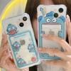 Чехол для мобильного телефона Apple с мультяшным принтом — подходит для iPhone 11/12 Pro, XR, XS Max — прозрачный, с возможностью вставки карт — забавный дизайн!