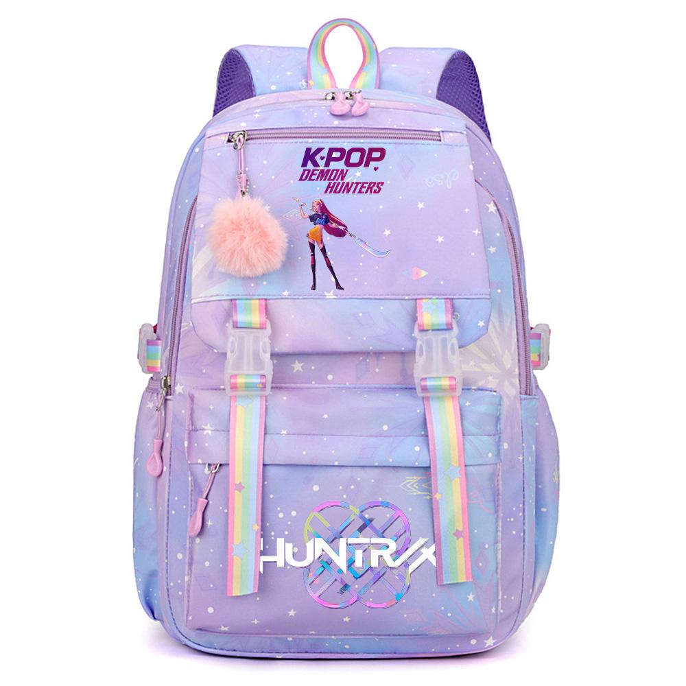 Anime K-Pop Demon Hunters Printed Large Capacity Waterproof Backpack Teenger Student Girl Boy Schoolbag Bookbag Women Waterproof Travel Bag Rucksak
