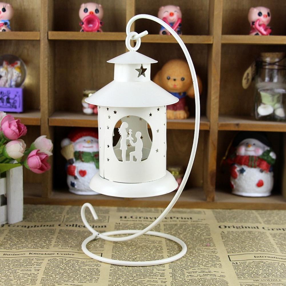 Lover Decor Полый подсвечник Подвесной подсвечник Домашнее украшение ОрнаментБелый