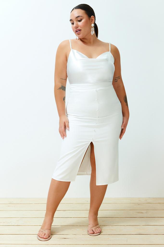 Женская модная темно-синяя джинсовая юбка макси большого размера с разрезом