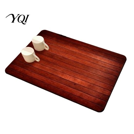Diatom Mud Dish Drying Mat 3D Wood Grain Mat, Absorbent for Non Slip Kitchen Countertop Counter, Non-slip Heat Resistant Cup Coffee Pad Multi Purpose