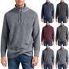 Men's Fashion Knitting Pullover Long Sleeves Loose Flip Collar Sweater