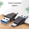 Адаптер USB 3.0 папа к USB C папа для высокоскоростной передачи данных и зарядки для различных устройств Type C