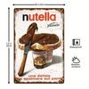 Винтажная металлическая жестяная вывеска Nutella Шоколадная паста Ретро Итальянская еда Настенный декор для Кухни Уголка для завтрака Пекарни