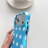Polka Dots Heart Detachable 2 in 1 TPU+PC Hard Case for iPhone 14 15 16 17 Pro Max Wave Edges Comfortable Touch Shockproof Cover