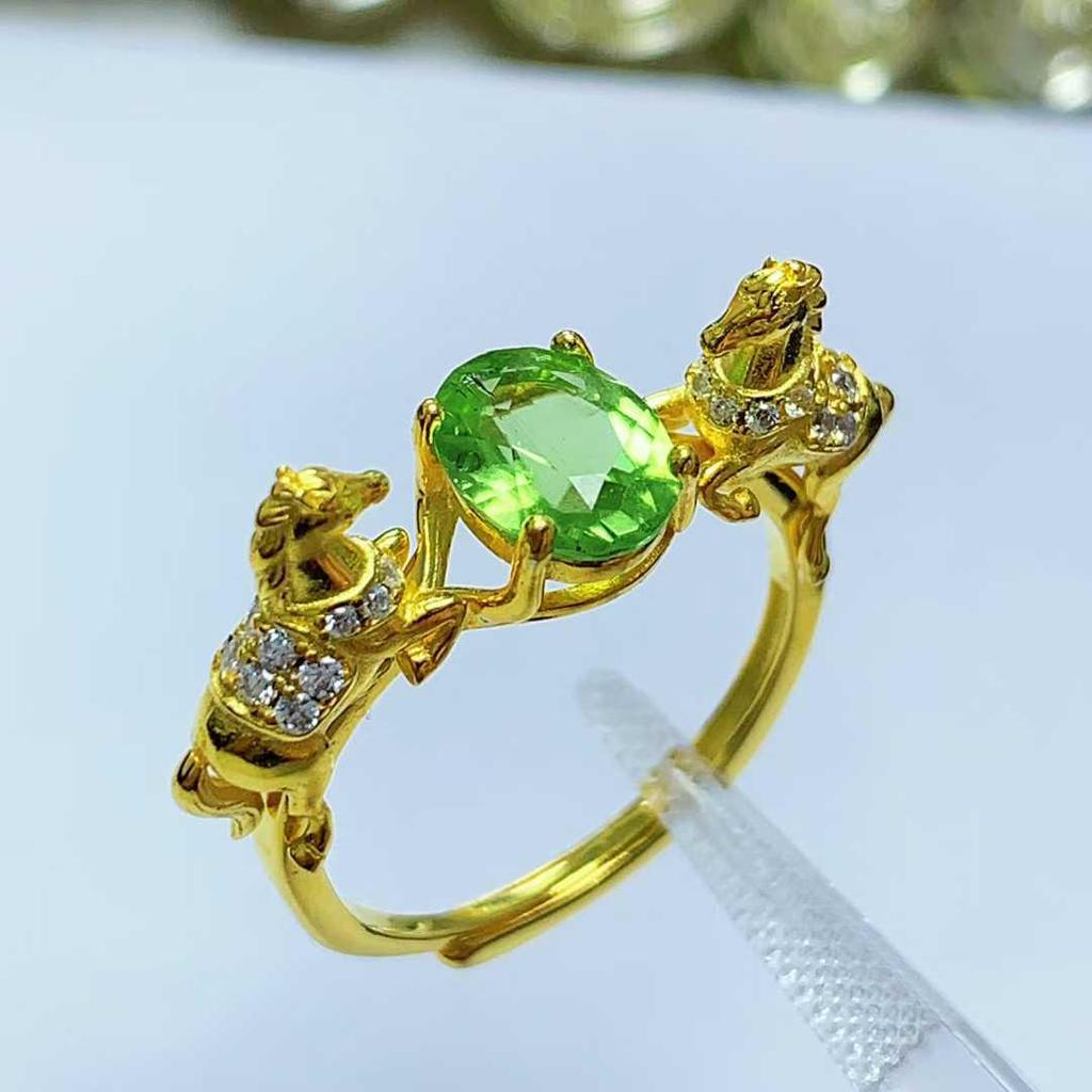 Открытое кольцо из стерлингового серебра 925 пробы с натуральными драгоценными камнями и дизайном лошади - Роскошное ощущение высокого класса