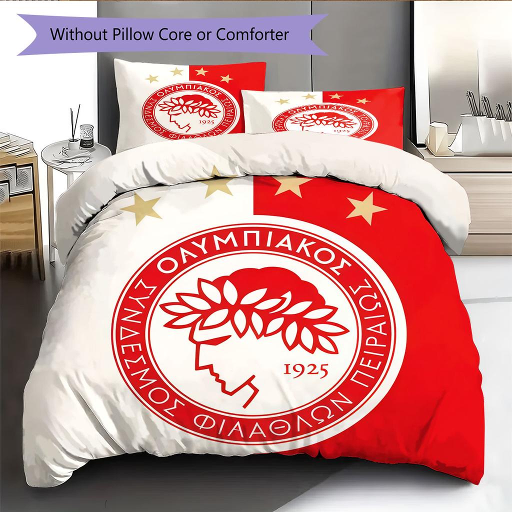 Olympiacos Bedding Quilt Set Quilt Cover Pillowcase Home Decoration Birthday Gift (1 * duvet cover + 2 * pillowcase, without core)
