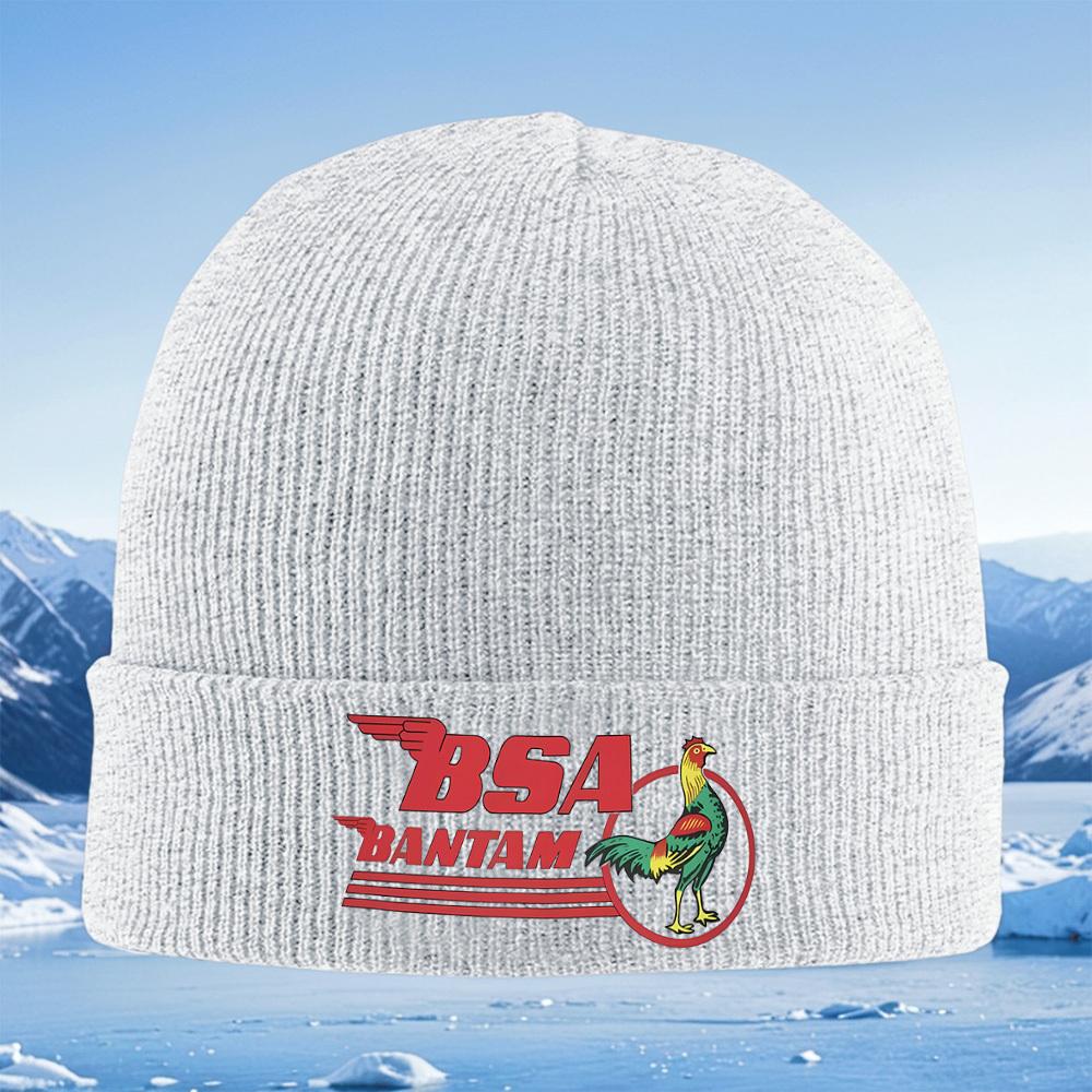 BSA Bantam logo with rooster wings Men Women Unisex Knitted Hat Beanie Pullover Cap Winter Thermal Warm Christmas Outdoor Cyclin