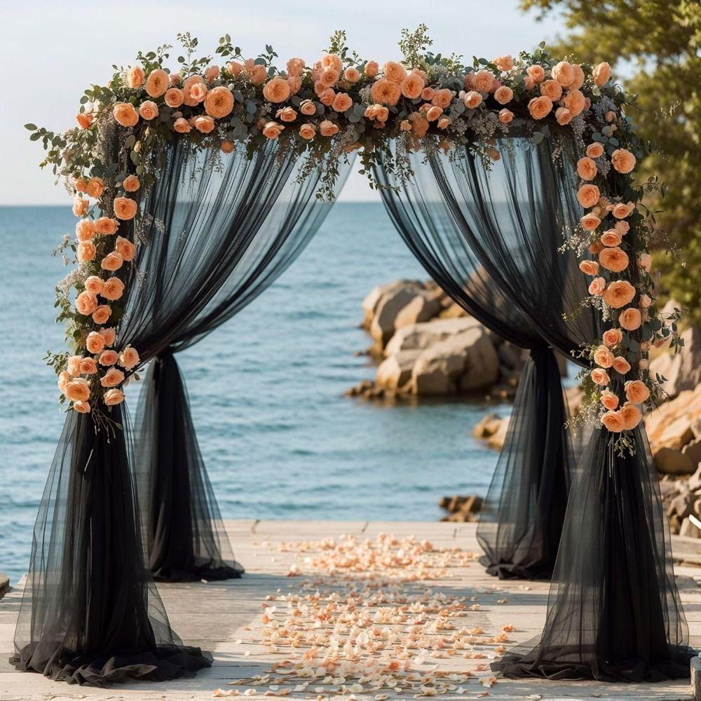 Width 160CM Wedding Tulle Arch White Pink Backdrop Fabric Arch Draping Fabric Wedding